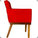 Ver imagem 3 de Poltrona Decorativa para Sala Recepção Consultório Escritório Base em Madeira Divine Suede