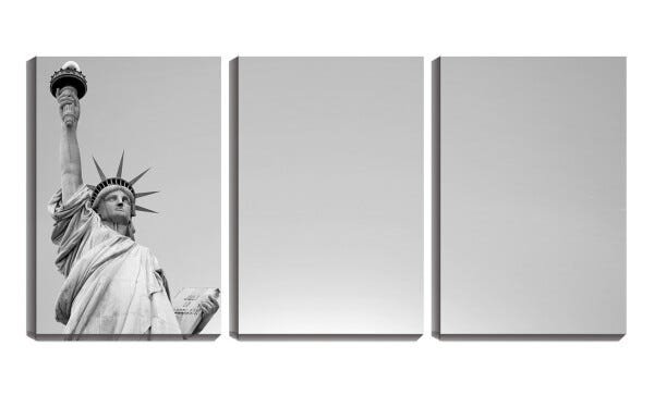 Quadro Decorativo 30x66 estátua da liberdade no canto pb - 1