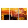 Quadro Decorativo 30x66 preto e laranja abstrato - 1