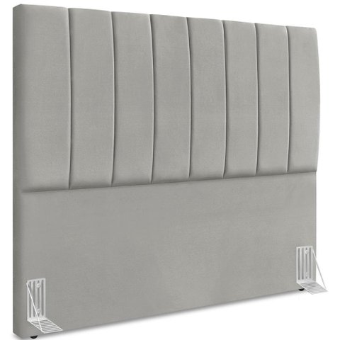 Cabeceira Casal 140cm Allia Suede Cinza Claro Rm Cinza Claro