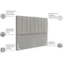 Ver imagem 5 de Cabeceira Casal 140cm Allia Suede Cinza Claro Rm Cinza Claro