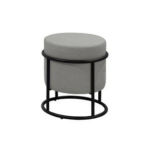 Puff Quartzo Redondo Linho Redenobre Cor:cinza;