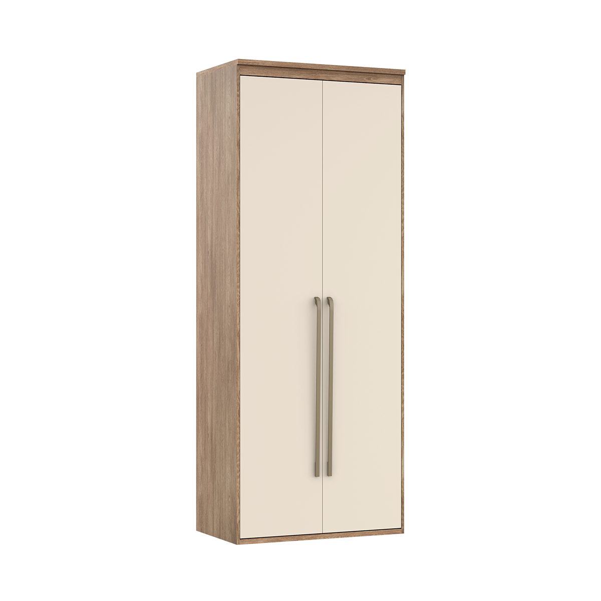 Guarda Roupa Modular 2 Portas com Gavetas MDF 90 cm Lotus Belmax:Carvalho/Off White
