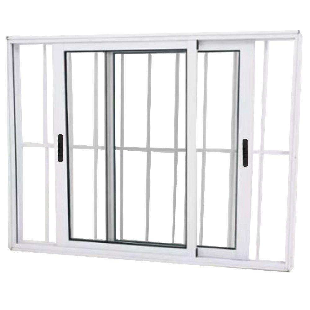 Janela de alumínio 02 folhas branca grade maxx - 120x120 | MadeiraMadeira