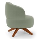 Ver imagem 4 de Poltrona Decorativa Orgânica Living Have Base Madeira Giratória Bouclê Verde Oliva - Desk Design