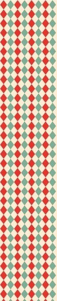 Papel de Parede Lavável Losango Verde e Vermelho 12m - 6