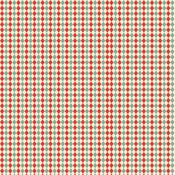 Papel de Parede Lavável Losango Verde e Vermelho 12m - 4