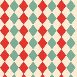 Papel de Parede Lavável Losango Verde e Vermelho 12m - 1