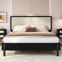 Ver imagem 1 de Cama Casal Queen com Cabeceira Palhinha 158cm Moss A03 Nero - Lyam Decor