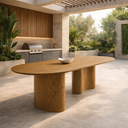 Ver imagem 6 de Mesa de Jantar Savana Tampo Oval Orgânico Laminado 8 Lugares Madeira Natural Sala de Jantar 180cm