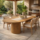 Ver imagem 5 de Mesa de Jantar Savana Tampo Oval Orgânico Laminado Estrutura Madeira Natural Sala de Jantar Área Gou