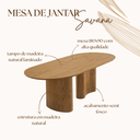 Ver imagem 3 de Mesa de Jantar Savana Tampo Oval Orgânico Laminado Estrutura Madeira Natural Sala de Jantar Área Gou