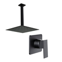 Ver imagem 1 de Kit Ducha 20x20 Slim Teto C/ Acabamento P/ Registro Monocomando Base Docol 2000 de 3/4 Preto Fosco
