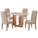Ver imagem 2 de Mesa de Jantar 4 Lugares Nova York Mel/Blonde/Nude - Panorama Móveis