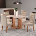 Ver imagem 1 de Mesa de Jantar 4 Lugares Nova York Mel/Blonde/Nude - Panorama Móveis