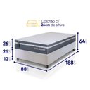 Ver imagem 3 de Conjunto Box Branco Cairo Cinza Molas Ensacadas Solteiro 88x188x64 - King House