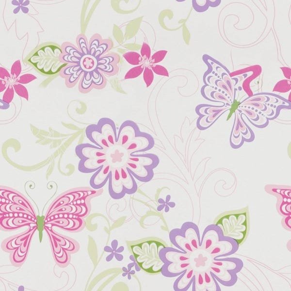 Papel De Parede Adesivo Lavável Borboletas E Flores 15m - 1