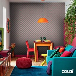 Papel De Parede Lavável Corações Com Fundo Cinza 15m - 6