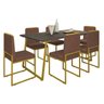 Cadeira Barcelona Base Dourado - 95cm X 44cm - Marrom - 1