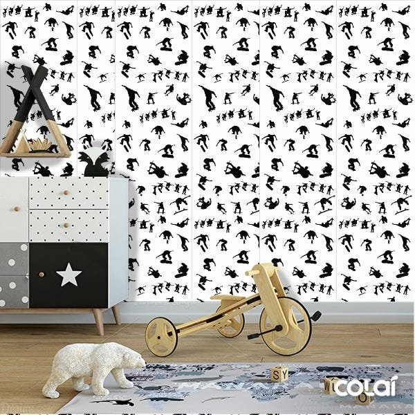 Papel De Parede Adesivo Lavável Skate 15m - 5