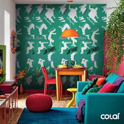 Papel De Parede Lavável Radical Fundo Verde 15m - 6