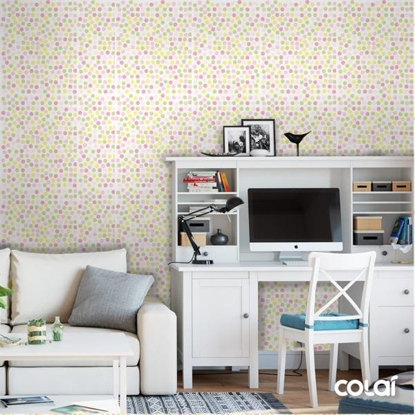 Papel de Parede Lavável Bolinhas Multicoloridas 18m - 2