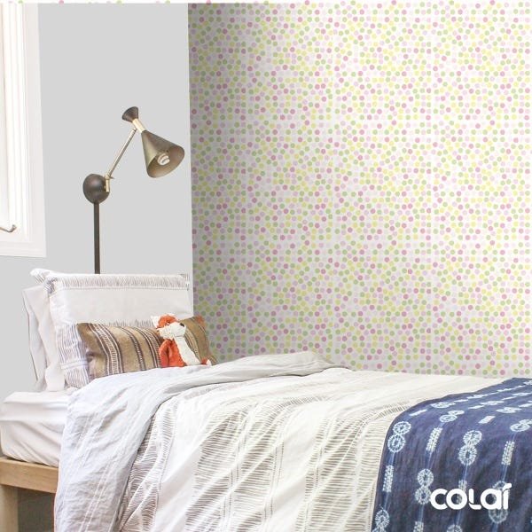 Papel de Parede Lavável Bolinhas Multicoloridas 18m - 3
