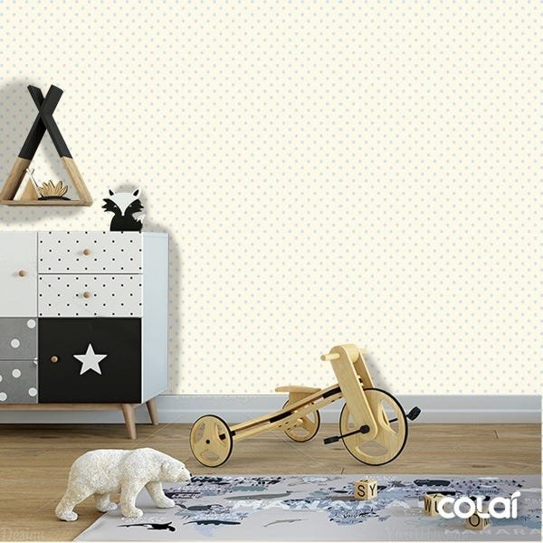 Papel de Parede Adesivo Lavável Bolinhas Azuis 18m - 5