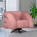 Ver mais imagens de Kit 2 Poltrona Decorativa Micheli Giratória e Balanço Veludo Cor:rosa