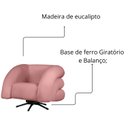 Ver imagem 6 de Kit 2 Poltrona Decorativa Micheli Giratória e Balanço Veludo Cor:rosa