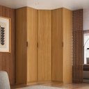 Ver imagem 1 de Guarda Roupa de Canto Obliquo 3 Portas Mdf Altezza Clean Belmax:freijó