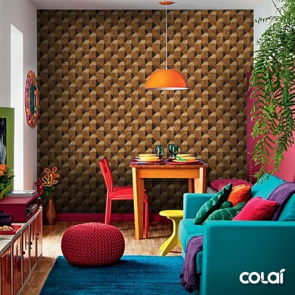 Papel de Parede Adesivo Lavável Toras 3D 12m - 4
