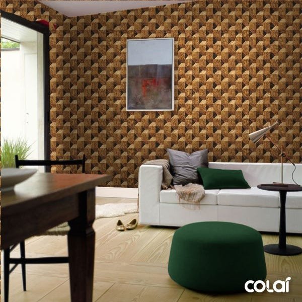 Papel de Parede Adesivo Lavável Toras 3D 12m - 3