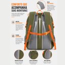 Ver imagem 7 de Mochila Academia Camping Trilha com Apito Acolchoada Unissex:Preto