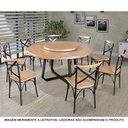 Ver imagem 2 de Mesa de Jantar Industrial Clarisse Redonda 1,60m com Prato Giratório Base Alumínio - Tampo Mel