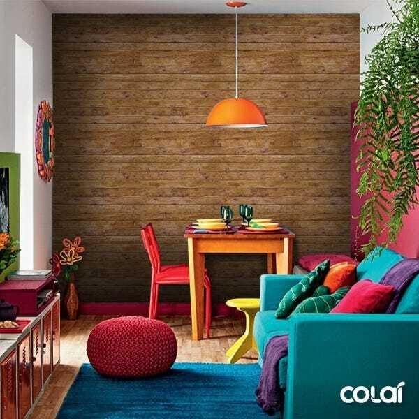 Papel de Parede Adesivo Lavável Ripas de Angico-Preto 6m - 4
