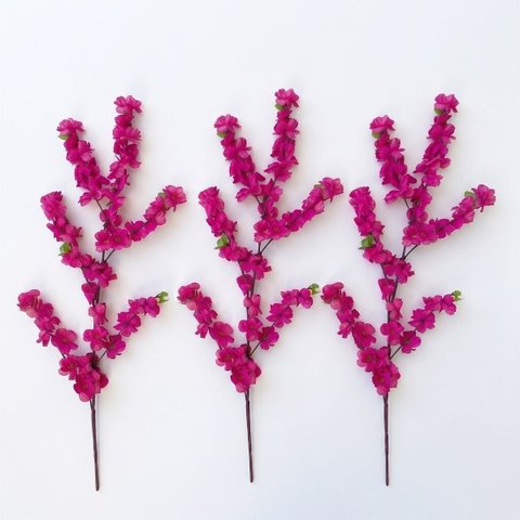 Kit 3 Hastes Cerejeira Artificial 125cm Flor para Arranjos e Decoração