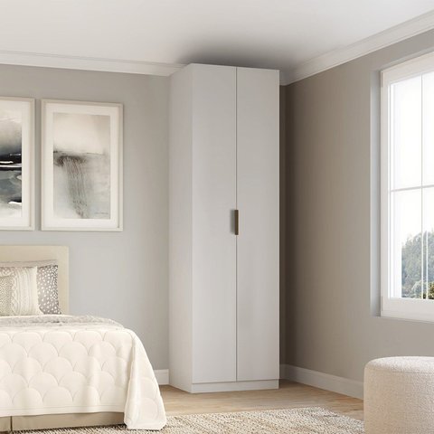 Guarda-roupa Modulado 2 Portas com Prateleiras sem Gavetas 70cm 100% MDF Clean Altezza