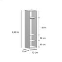 Ver imagem 3 de Guarda-roupa Modulado 2 Portas com Prateleiras sem Gavetas 70cm 100% MDF Clean Altezza