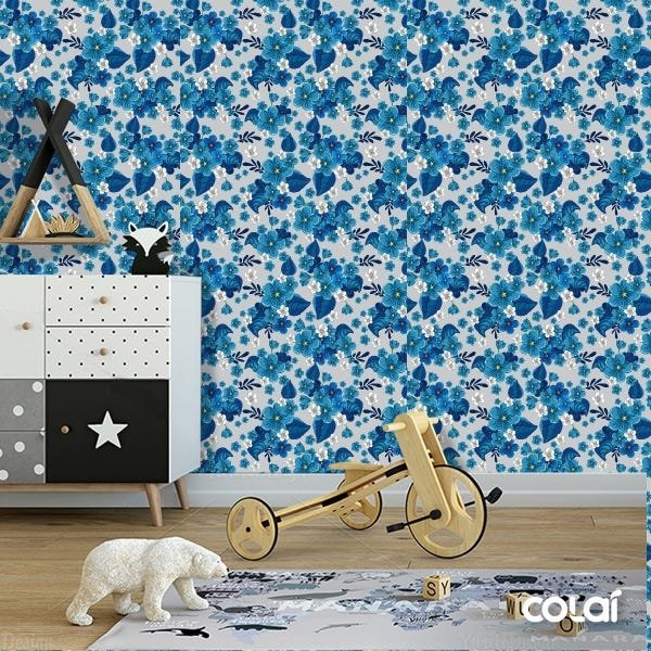 Papel De Parede Adesivo Lavável Violetas 18m - 6