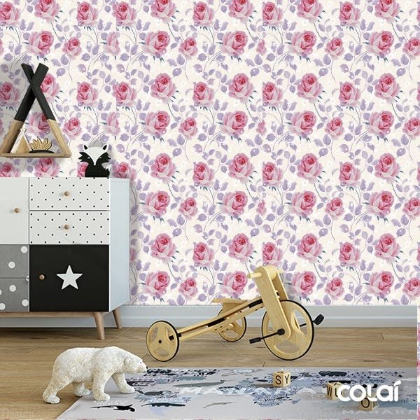 Papel De Parede Adesivo Lavável Rosas Desabrochando 18m - 6