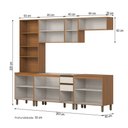 Ver imagem 4 de Cozinha Completa Venaly 13 Portas 2 Gavetas com Vidro Reflecta Cinamomo/Off White - Henn