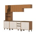 Ver imagem 2 de Cozinha Completa Venaly 13 Portas 2 Gavetas com Vidro Reflecta Cinamomo/Off White - Henn