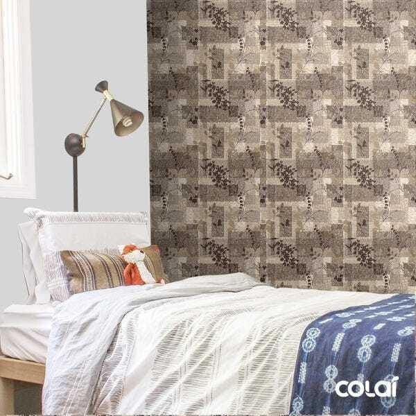 Papel De Parede Adesivo Lavável Folhas No Tecido 18m - 3
