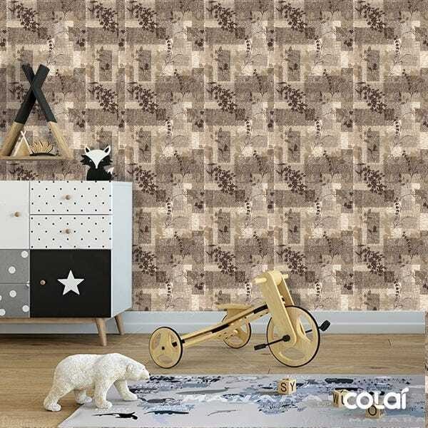 Papel De Parede Adesivo Lavável Folhas No Tecido 18m - 6