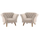 Ver imagem 1 de Conjunto Poltrona Decorativa Roseira Inca Areia