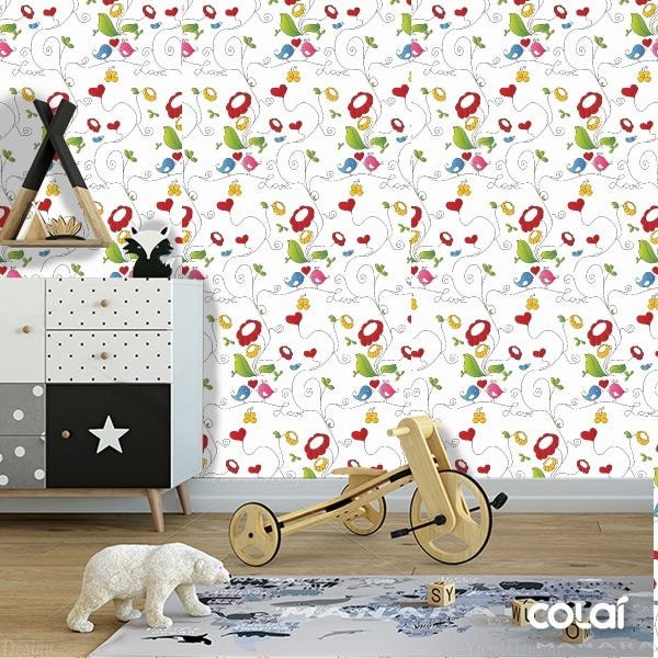 Papel De Parede Adesivo Lavável Margaridas Ilustradas 15m - 6