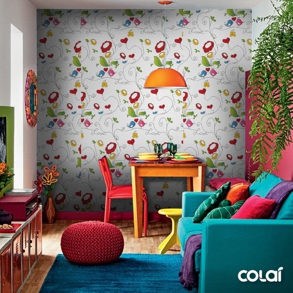Papel De Parede Adesivo Lavável Margaridas Ilustradas 15m - 5