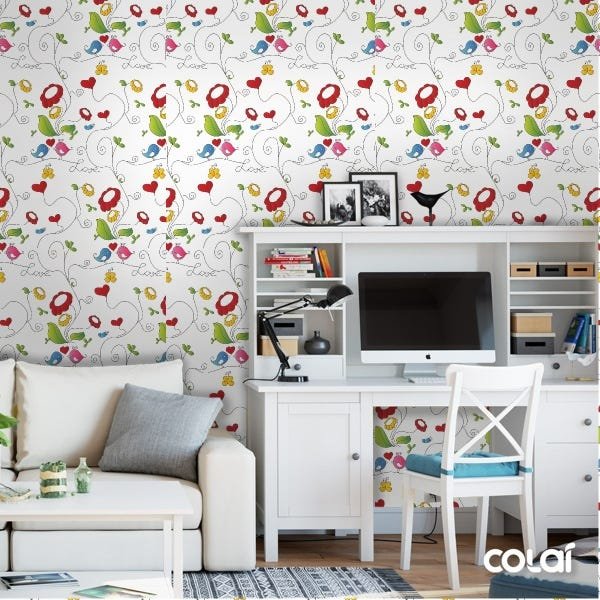 Papel De Parede Adesivo Lavável Margaridas Ilustradas 15m - 2