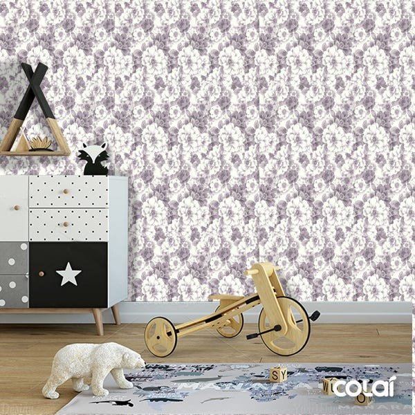 Papel De Parede Lavável Prímula Em Preto E Branco 15m - 6